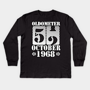 Oldometer 52 Years Old Was Born In October 1968 Happy Birthday To Me You Father Mother Son Daughter Kids Long Sleeve T-Shirt